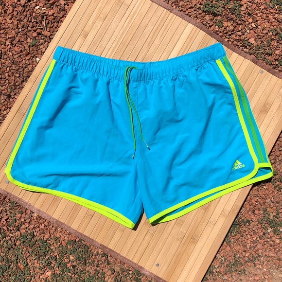 adidas performance green swimming shorts